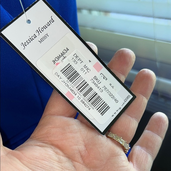 Jessica Howard NWT Blue Halter Mini Wrap Dress for Cocktail Nights Size 10 - Picture 9 of 10